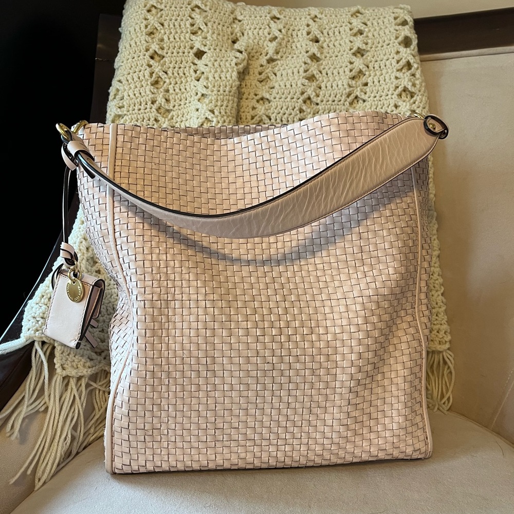 Cole Haan pink woven leather purse